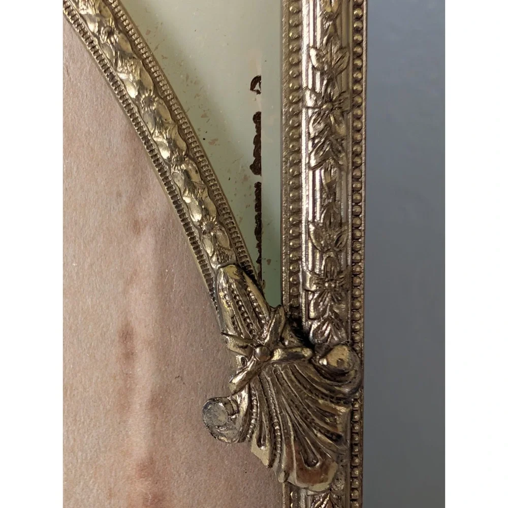 Vintage Arch Gold-Tone Filigree Metal Photo Frame Velvet Back Easel 8 X 10